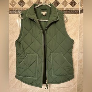 Green J Crew Puffer Vest